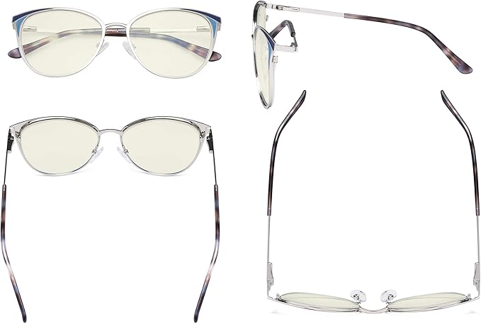 Eyekepper Ladies Blue Light Filter Glasses - Butterfly Design Computer Eyegalsses Women -Transparent Blue Lens