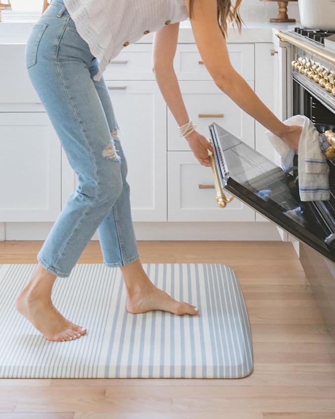 House of Noa Nama Standing Mat – Anti-Fatigue Cushioned Kitchen Mats for Floor | Ergonomic Bounce-Back Foam Kitchen Mats | Anti-Fatigue Mats for Kitchen & Standing | Coastal Nantucket | 22" x 72"