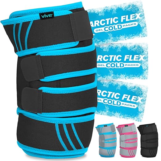 Vive Knee Ice Pack Wrap - Cold/Hot Gel Compression Brace - Heat Support Strap for Arthritis Pain, Tendonitis, ACL, Athletic Injury, Osteoarthritis, Women, Men, Running, Meniscus and Patella Surgery