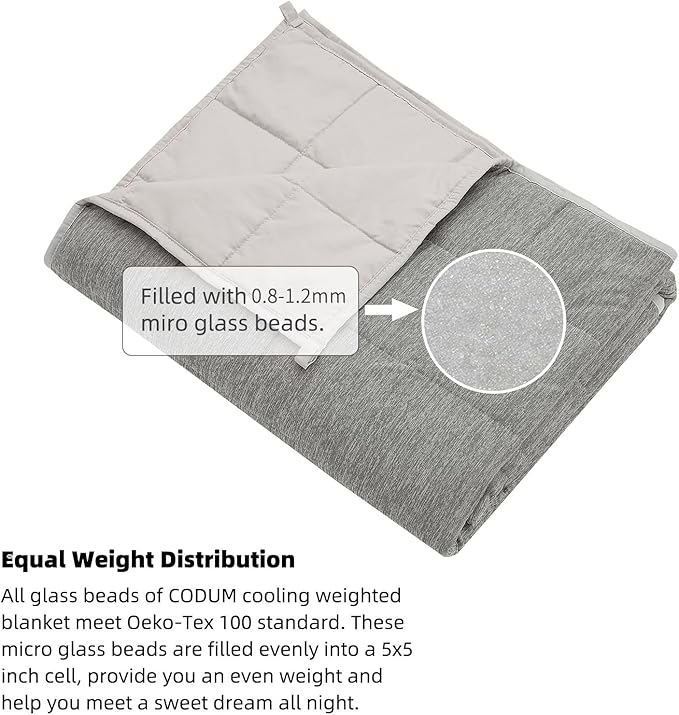 Weighted Blanket Queen Size 10 Pounds, Cooling Blanket for Adult Hot Sleepers, Soft Bed Blanket Universal to All Seasons, 60''x80'' 10 LBS, Grey