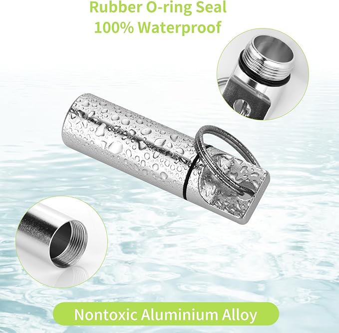3-in-1 Aluminium Mini Pill Box Travel Case - 3 Compartments Waterproof Pill Organizer Keychain for Emergency Medication