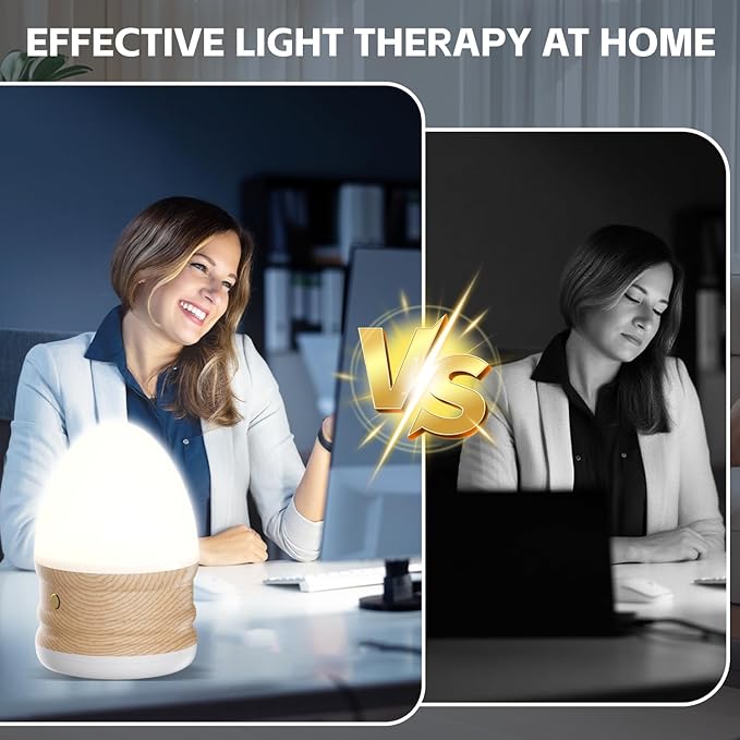 13,000 Lux Daylight Lamp, UV-Free Flicker-Free Light Therapy Lamp with 3 Color Temperatures, Dimmable Desk Light with Timer & Remote for Mood, Energy & Concentration, Home Office
