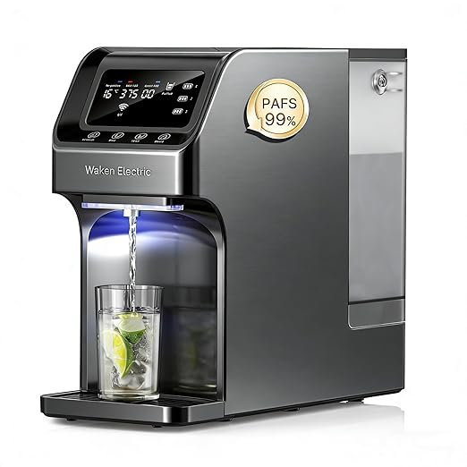 Waken Electric Reverse Osmosis Water Filter Countertop, UV Water Filtration System, 8-Stage RO Filtration Real Time TDS Display, BPA Free, PFAS, Lead & TDS Reduction (Platinum Grey)