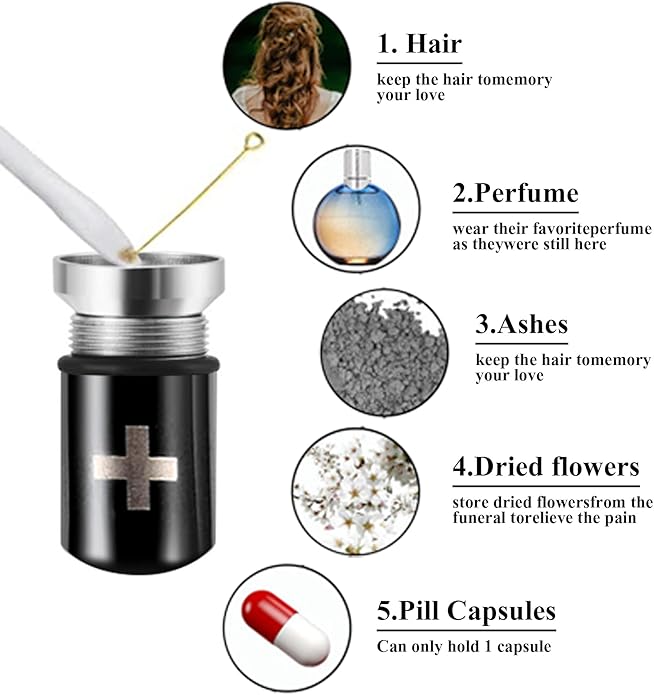 OIDEA Stainless Steel Pill Case Capsule Cross Medicine Keepsake Pendant Necklace Jewelry for Women and Men 22 inch Chain