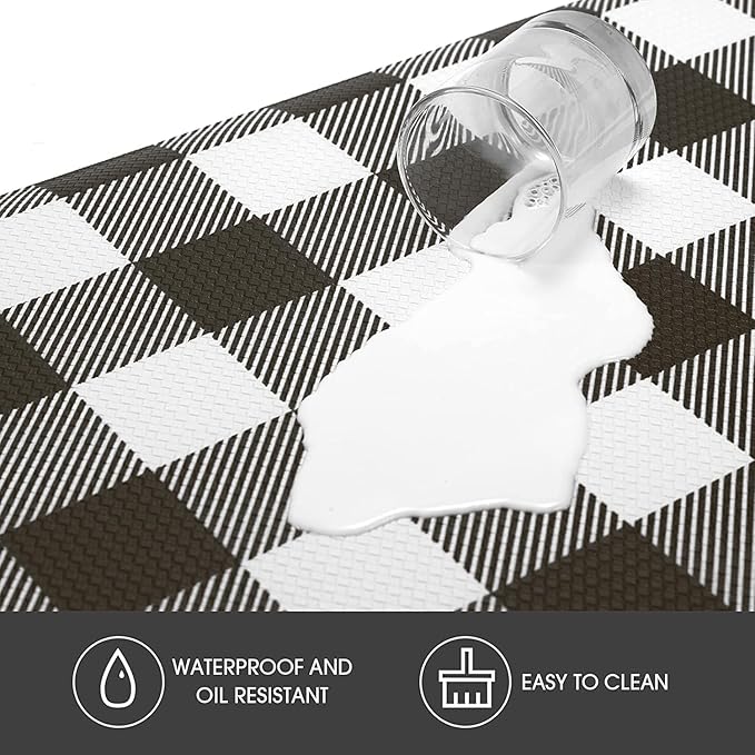 MAYHMYO Anti Fatigue Kitchen Rug Kitchen Floor Mat Cushioned Buffalo Plaid Kitchen Rugs and Mats Non Skid Waterproof Kitchen Mats for Floor Laundry Office Sink