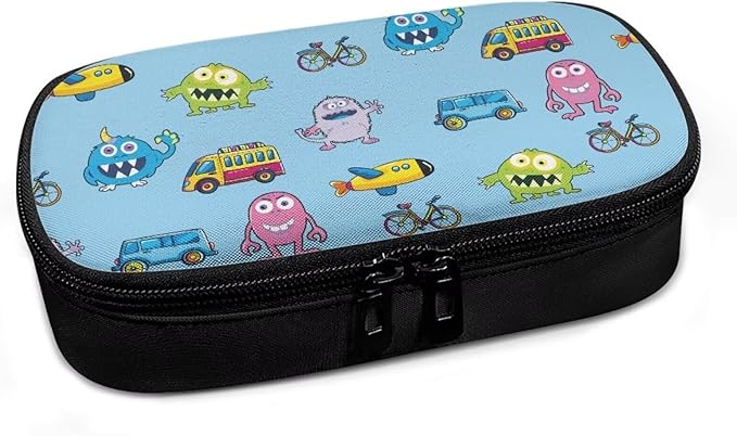 Rnyleeg Insulin Bag for Kids Cartoon Vehicle Bacteria Printed Small Diabetic Bags for Supplies Insulin Cooler Travel Case for Daily Life Trip Diabetic Supplies Storage for Boys Girls
