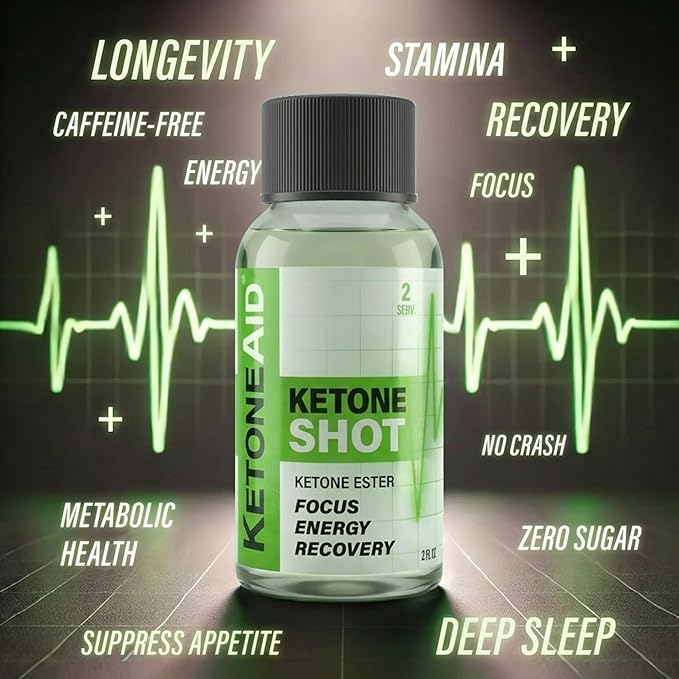 KetoneAid Ketone Shot | Ketone Ester Energy | No Sugar, No Caffeine (36 Count)