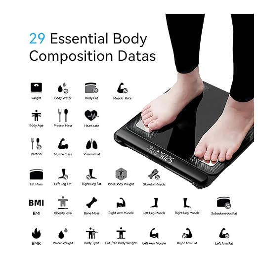 Body Fat Scale with Handles, 8-Electrode Smart Body Composition Scale for Home Use, Segmental Body Analysis, Sync with Apple Health, 400 lb Capacit