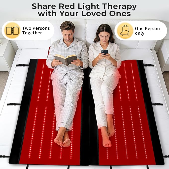 Red Light Therapy Mat for Fully Body, Red Light Blanket Dual Wavelength 660nm & 850nm Infrared Red Light Therapy Pad, Ideal for Home/Office/Men/Women/Elderly 74.8inch*33.46inch 660 LEDs