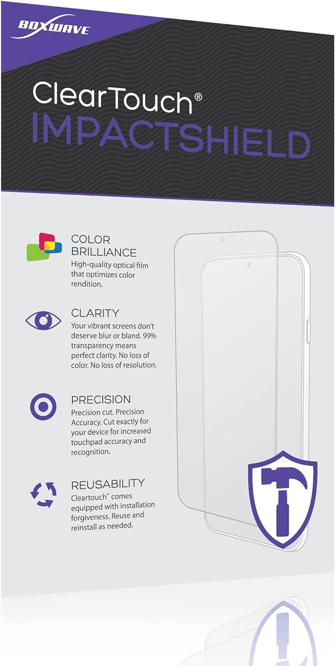 BoxWave Screen Protector Compatible with Skylight Calendar (15 inch) - ClearTouch ImpactShield (2-Pack), Impenetrable Screen Protector Flexible Film