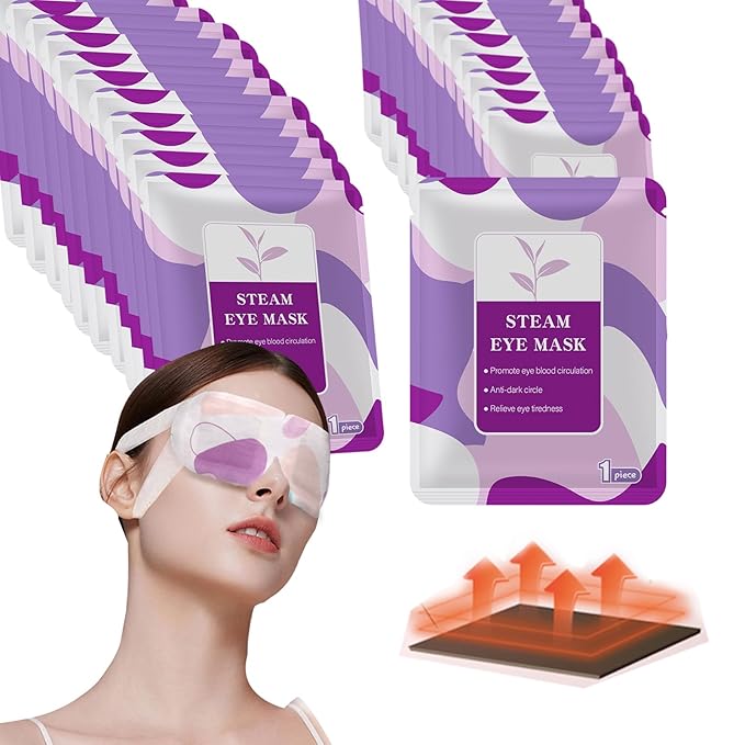 50 Packs Steam Eye Mask for Dry Eyes, Self Heated Warm Compress, Lavender Scented, Hypoallergenic, Nonwoven Fabric, Sleep Mask
