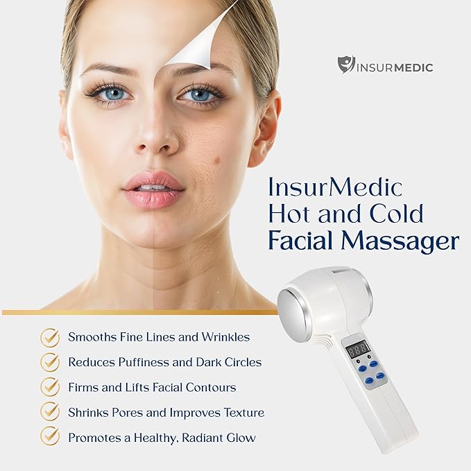 Hot and Cold Facial Massager - Cooling & Warming Vibration Beauty Tool - Spa Skincare Massage Equipment