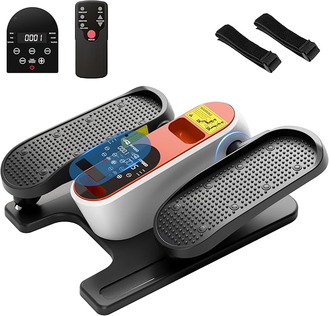 Elliptical Leg Exerciser with Electric Seated Pedal, Under Desk Elliptical Machine for Home & Office, Manual & Auto Mode, Forward & Reverse,12 Speeds Leg Exercise Machine for Seniors