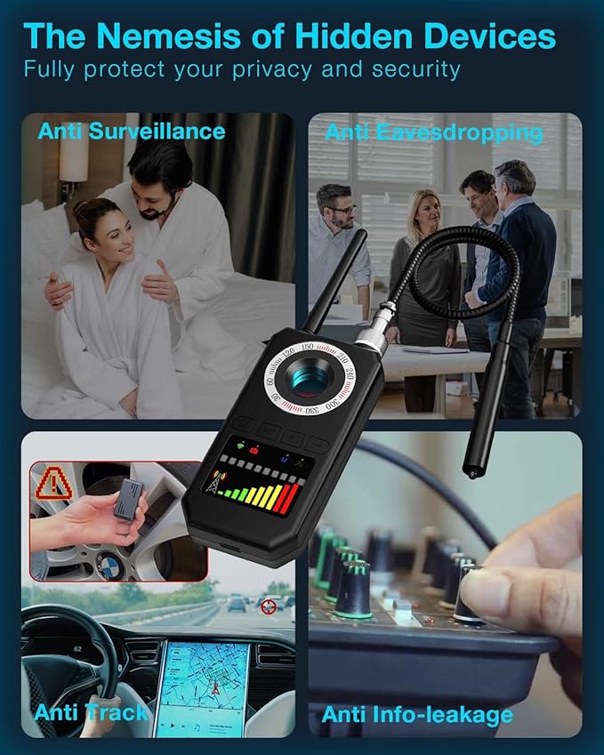 Hidden Camera Detectors,Bug Detectors, GPS Tracker Detector,Hero Privacy Pen, rf Detector,Anti spy Detector,Listening Device Detectors in Travel,Car,Bath,Office,Hotel to Protect Privacy;（Black）