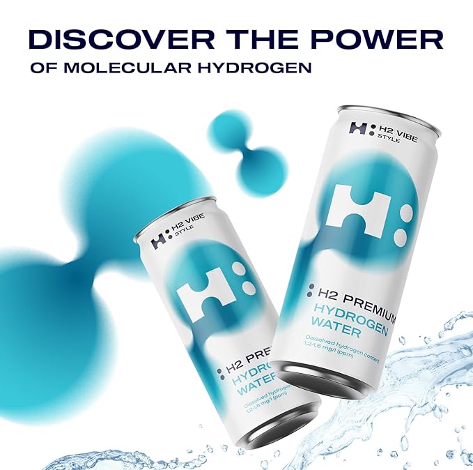 Hydrogen Water (20 Pack) H2 Vibe Style. Premium Natural Hydrogen Infused Water. Boosts Health, Longetivity, Recovery, and Performance