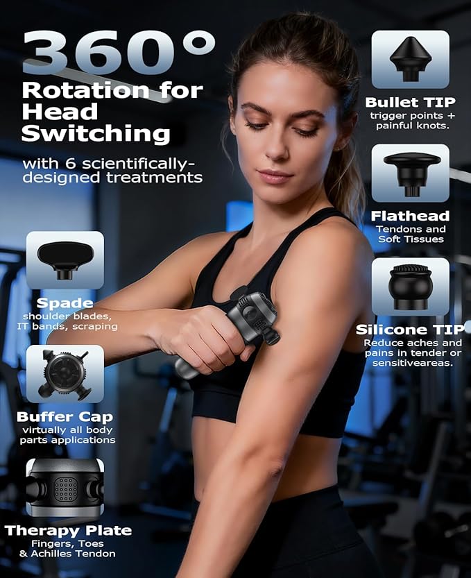 HYAKO R1 Mini Handheld Therapy Massager - Travel Deep Tissue Vibration Massage Gun Designed for Smaller Joints, Muscle Origins, Fascia Release & Trigger Points | Pocket-Sized Gift for Women & Men