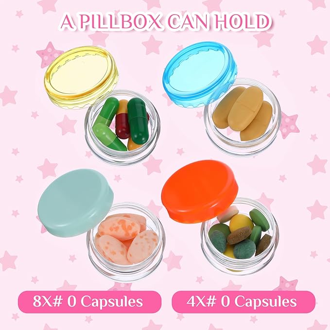 Small Pill Organizer Box, 8 Pcs Travel Pill Case Holder Portable Daily Mini Pill Container BPA Free Pocket Pills Medicines Storage Container for Pocket Purse Briefcase Medicine Storage Box