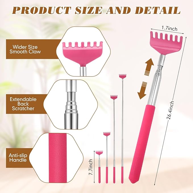 Hoolerry 24 Sets Massage Gifts Head Massager Back Scratcher Fingers Head Scratcher Manual Scalp Massager Valentine's Day for Body Home Office Spa Stress Relief Relaxation Women Men (Colorful)