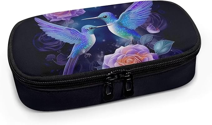 Hummingbird Rose Insulin Cooler Travel Case, Expandable Insulated Diabetic Bag Portable Medication Cooler Bag for Insulin Pens and Blood Glucose Monitor Supplies