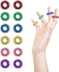 Ortarco 12PCS Acupressure Rings, Anxiety Ring, 6 Colors Acupuncture Ring and Finger Massager, Quiet Fidgets for Classroom, Home and Office Stress Reduction