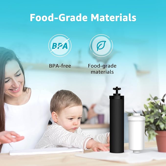 AQUA CREST NSF/ANSI 42&372 Standard Water Filter, Replacement for Berkey® Gravity Water Filter System, Berkey® BB9-2® Black Filters & PF-2® Fluoride Filters