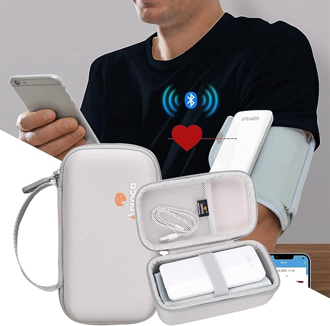 Aproca Case Compatible with iHealth Neo Wireless Blood Pressure Monitor, Portable Storage Bag for Accessories (Case Only)