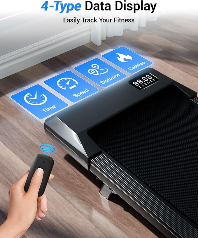 Superun Walking Pad with 6% Incline, Under Desk Treadmill for Home Office, 3 in 1 Portable Walking pad Treadmill with Remote Control and LED Display, 2.5HP Quiet Mini Treadmills, 300 lbs Capacity