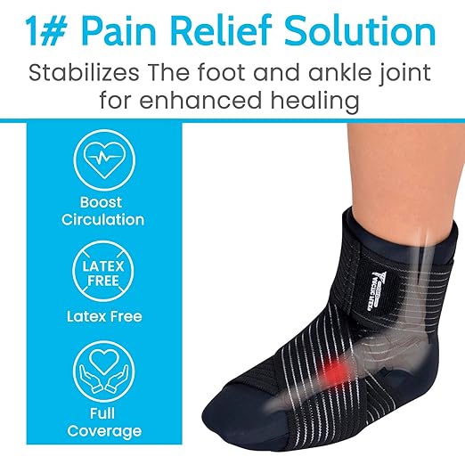 Arctic Flex Cold Therapy Sock - Reusable Ice Cooling Sock for Hot Feet, Heels & Ankles - Pain Relief for Swelling, Bunion, Plantar Fasciitis, Metatarsalgia, Chemotherapy & Diabetic Neuropathy