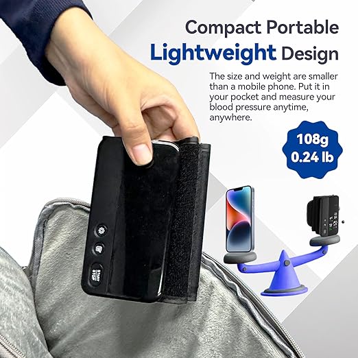 Wireless Blood Pressure Monitor Upper Arm Bluetooth Blood Pressure Machine, Ultralight Portable Rechargeable Blood Pressure Monitor, App Enabled iOS/Android BP Machine Cuff