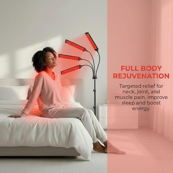 Red Light Therapy for Body Face with Stand,Infrared Light Therapy Lamp,660nm Red Light and Near Infrared 850nm for Back Pain & Muscle Recovery (Large Size)