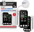 4-in-1 CO Detector & Natural Gas Leak Detector Alarm, Plug-in Carbon Monoxide Detectors with Battery Backup, Digital Display, Temp & Humidity, Portable for Home, Kitchen, RV (2 Pack)