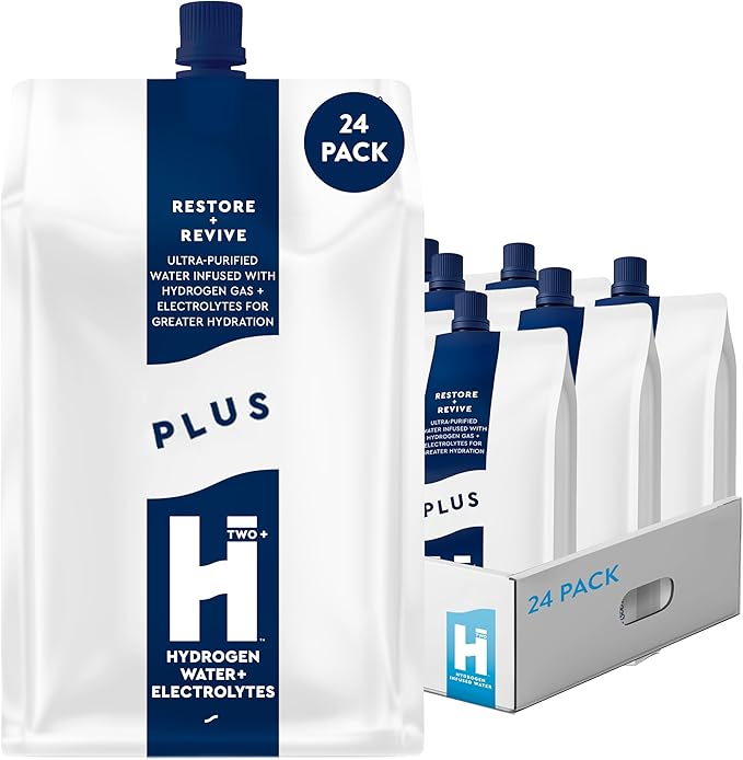 HTWO Plus Molecular Hydrogen Water with Electrolytes, Original Unflavored, Sugar Free Hydration Packets, 16.9oz 24 Pack, Energy Sports Drink, Performance & Recovery Support, Alternative to Hydrogenated Tablet - no Prep/Mess, 15 ppm