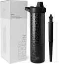 Simple Modern Filtered Water Bottle | Insulated Stainless-Steel Carbon Filter Travel Water Bottles | Reusable for Clean Drinking Water On The Go | 24oz, Black Leopard