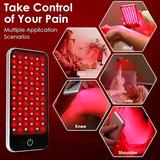 Mini Red Light Therapy for Face,Red Near Infrared Portability LED Panel, 90 Flicker Free LEDs High Power Panel, Ideal for Body, Face, Recovery, Improve Sleep, Skin
