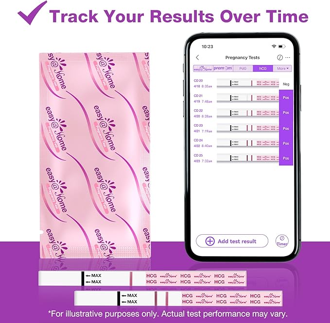 Easy@Home 40 Pregnancy Test Strips with 40 Urine Cups: Accurate Early Detection - Sensitive & Fast Clear Results - Designed for Women Trying to Conceive | 40 hCG Pregnancy Strips+ Urine Cups