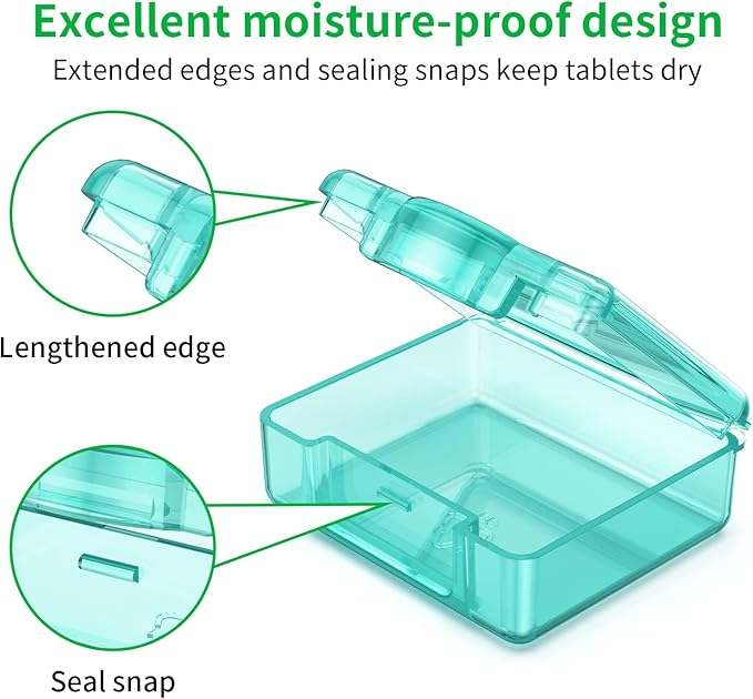 Cute Small Travel Pill Box, Urekt 10 pcs Mini Pocket Pill Organizer Daily Single Pill Containers Portable Medicine Holder for Purse Vitamin Fish Oil Supplements