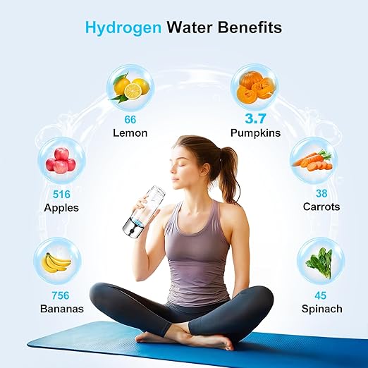Hydrogen Water Generator Bottles, Hydrogenated Water Bottle with SPE PEM Technology, 460ml(16OZ) Hydrogen Water Bottle Generator for Home, Office, and Travel-Certified H2 Generator-Gift Box