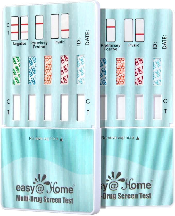 Easy@Home 5 Panel Drug Test Kit - 3 Pack Urine Drug Tests, Testing Marijuana (THC), AMP, BZO, COC, OPI 2000, at Home All Drugs Screening Test Kit, #EDOAP-754