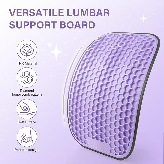 Adjustable Lumbar Support Board | Extra-Wide Back Stretcher for Lower Back Pain Relief | Back Cracker Board for Spinal Decompression | Back Cracking Device