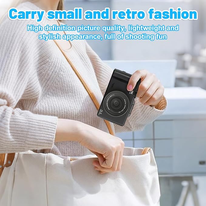 5k Digital Camera,75mp Cameras for Photography with 18x Digital Zoom & Autofocus,3" 180° Flip Screen,WiFi Vlogging Camera for YouTube Video,Photography Cameras for Beginners,With32GB Card & Flas
