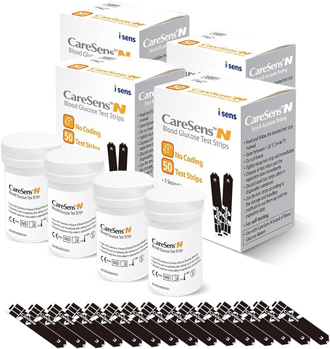 CareSens N Blood Glucose Test Strips (200 ct) - Only for CareSens N Family Meter Kits