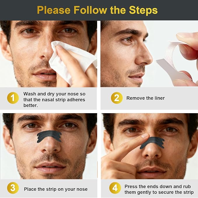 120Pcs Nasal Strips for Snoring, Extra Strength Nose Strips Breathing, Nose Tape for Sports and Sleep, Anti Snoring Strips Help Stop Snoring and Nasal Congestion Relief