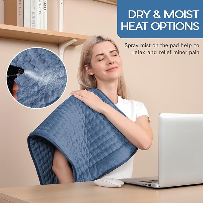 Large Heating Pad for Back Pain Relief, Electric Heating Pad for Neck and Shoulders, Auto Shut Off, Fast Heat, Christmas Gifts for Women Men, Birthday Gifts for Mom Dad (17'' x 33)