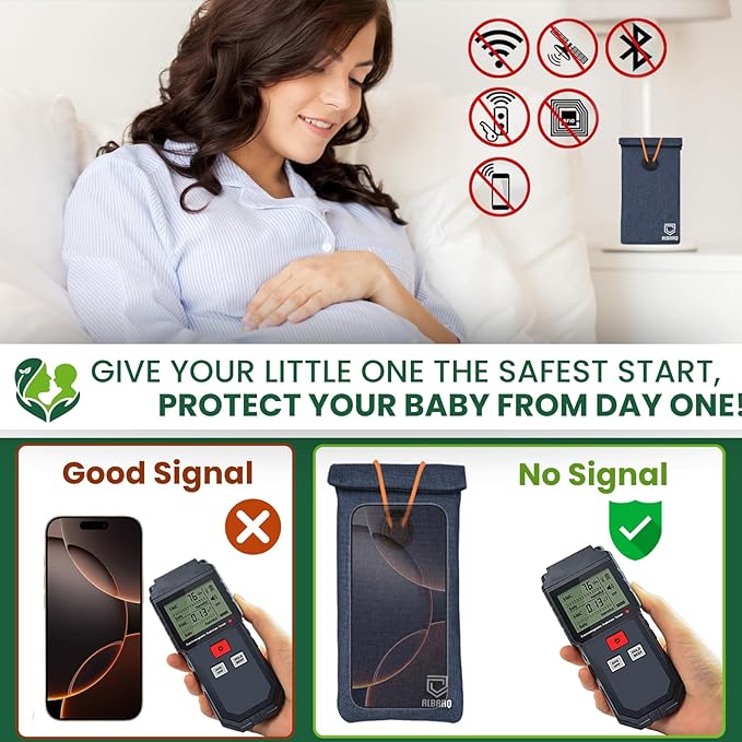 Premium 2 Pack EMF Blocker Case For Cell Phone Size 8inx4in Fits All Smartphones Anti Shield Sleeve Pouch Cover Fabric Faraday Bags For Phones SmartDot 5G RF Car Key Signal Data Blocking Blue Color