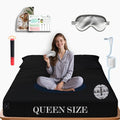 Ali King Grounding Sheets - Queen Size, Soft Cotton with Silver Fiber, 15'' Deep Pocket Earth Grounding Fitted Bed Sheets for Improved Sleep (Black, Queen 60''*80''*15'')
