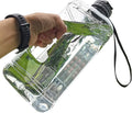Half Gallon Water Bottle with Handle 2.2L/74OZ Large Plastic Water Bottles BPA Free Water Bottles with Strap Portable with Time Marker for Camping, Hiking and Home Activity