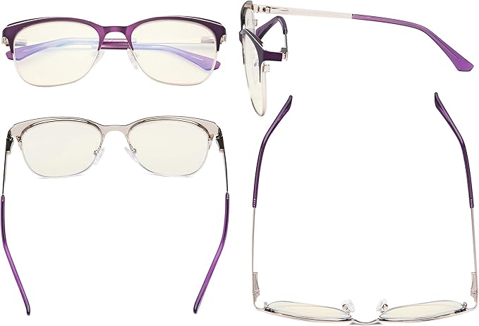 Eyekepper Blue Light Glasses - Square Digital Eyeglasses for Women Blocking Computer Screen UV Rays