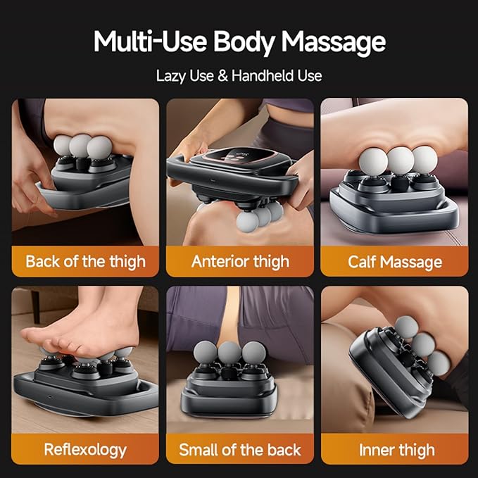 6 Head Massage Gun Deep Tissue with 30 Levels & 3 Modes, Electric Percussion Massager for Thighs, Arms, Waist, Back, Full Body Muscle Pain Relief, Ideal Gifts for Women and Men (6)