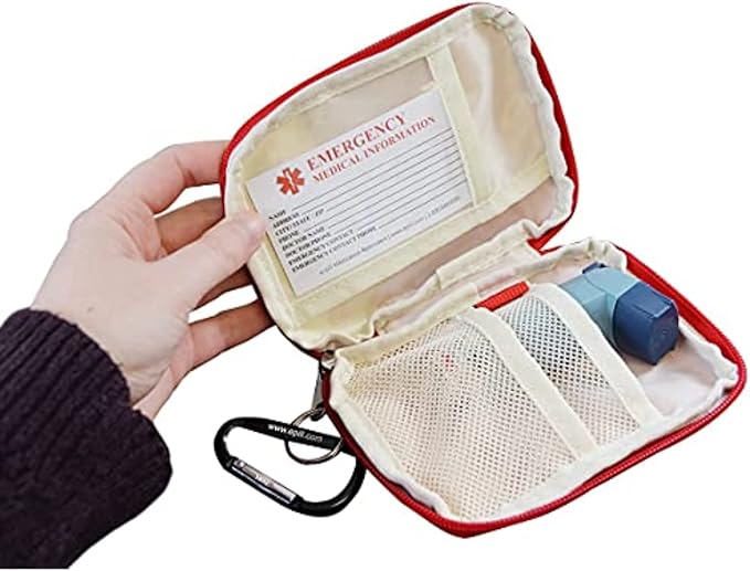 e-Pill Asthma Inhaler & Peak Flow Meter Travel Case – Medical Storage Organizer for Home, School & Travel (No Inhaler Included)