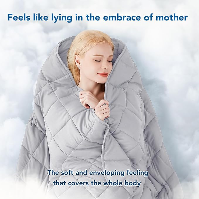 Topcee Weighted Blanket for Adults (20 lbs, 60" x 80") Queen Size Soft Cooling Heavy Blanket Sleeping, Apply to 190-210 lbs Body, Thick Breathable Blanket with Glass Bead, Easy Care